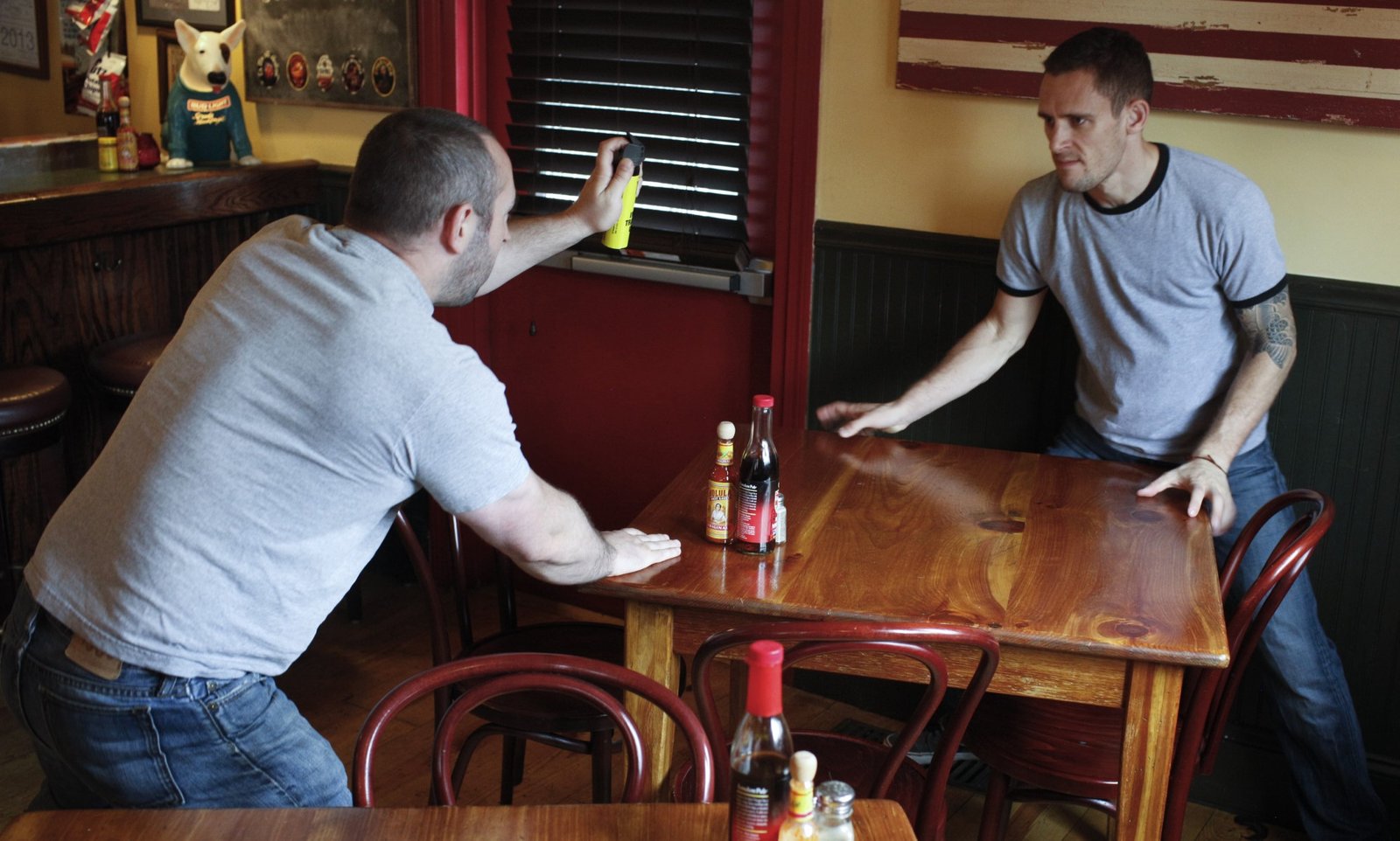 Krav Maga Boston Using A Table As A Barrier